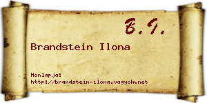 Brandstein Ilona névjegykártya